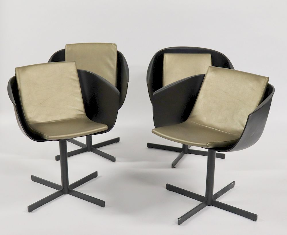 Appraisal: Carlo Columbo Poliform Strip Swivel Chairs From a Westport CT