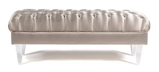 Appraisal: A Fendi Tufted Lucite Bench A Fendi Tufted Lucite Bench