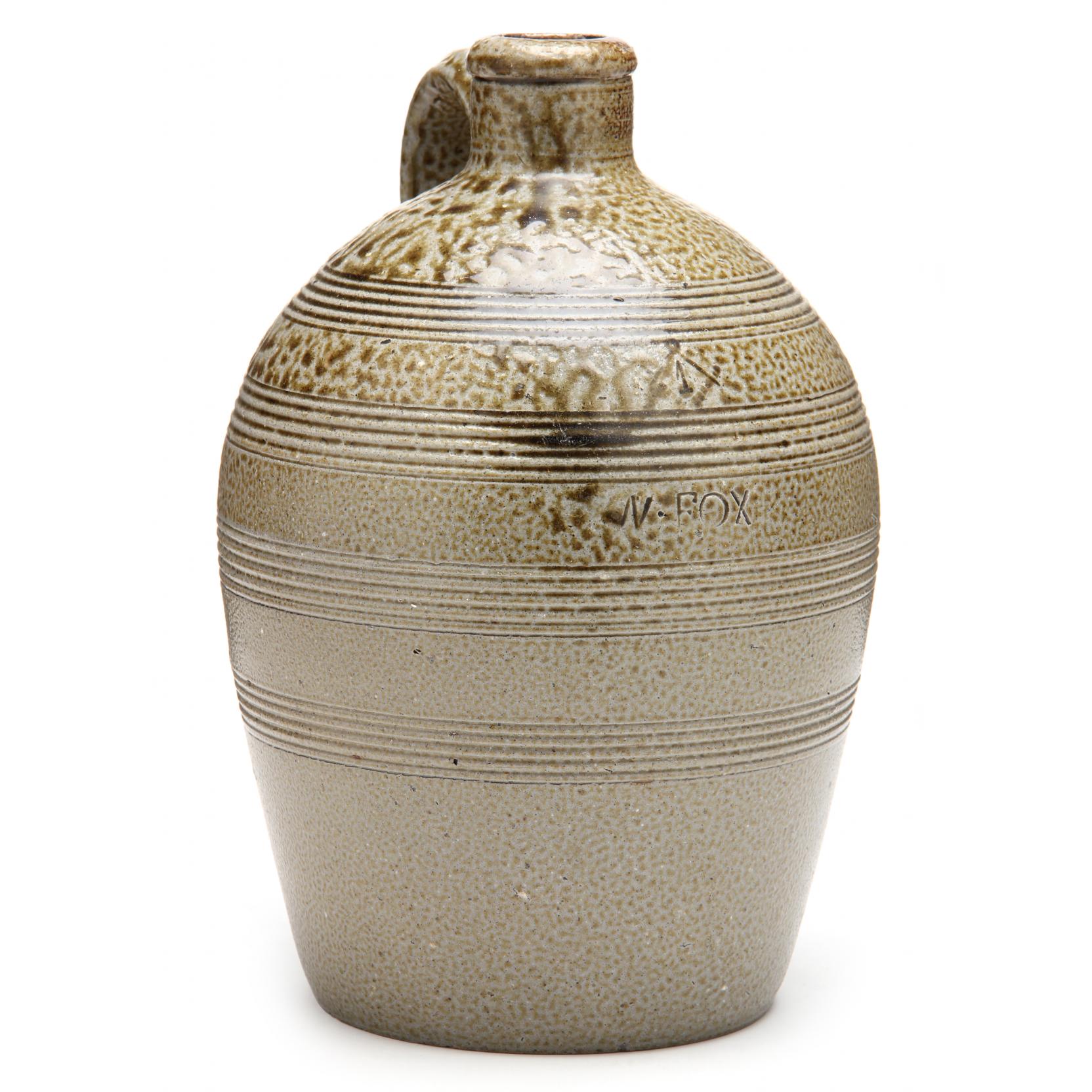 Appraisal: Stoneware Jug Nicholas Fox Chatham Co NC - salt glazed