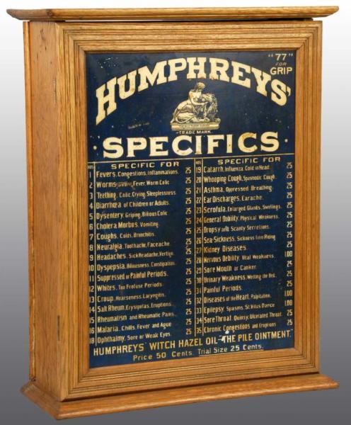 Appraisal: Humphreys Remedies Display Cabinet Description Comes with original drawers inside