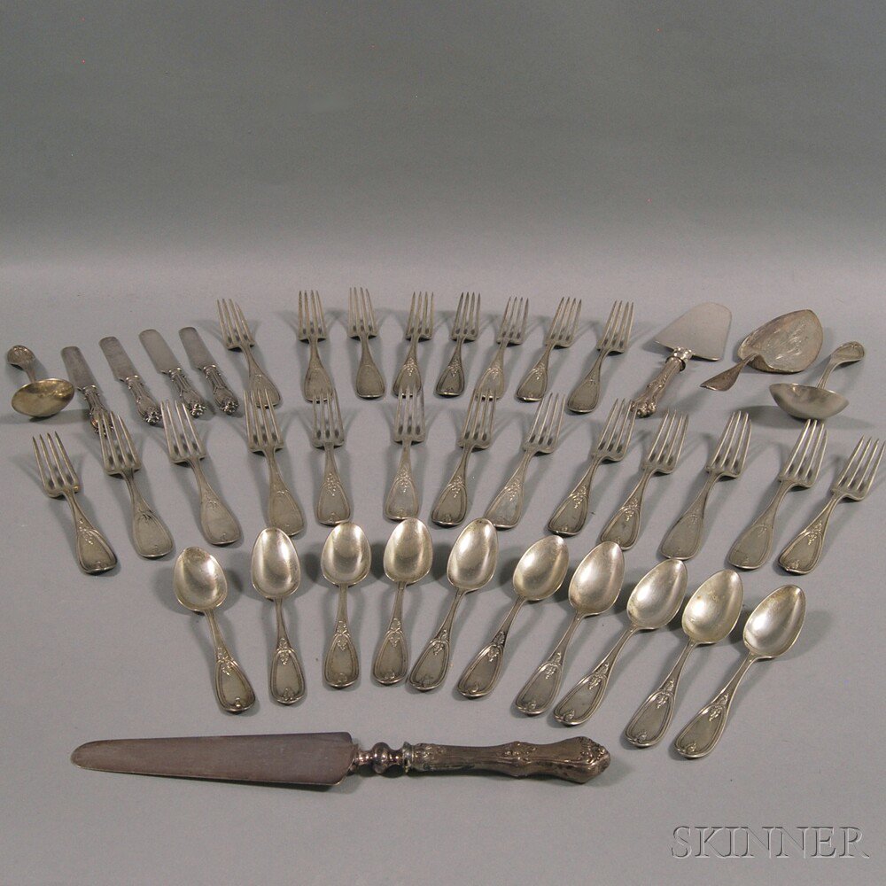 Appraisal: Jones Ball Co Partial Coin Silver Flatware Service Boston comprised