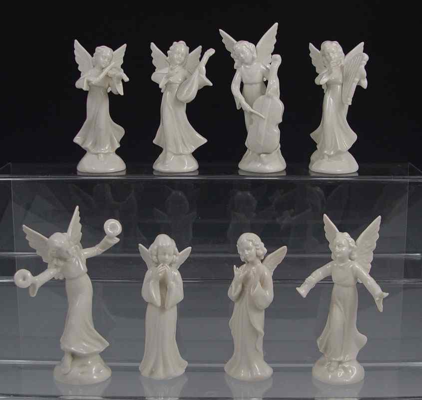 Appraisal: PIECE DRESDEN ANGEL ORCHESTRA Blanc de Chine porcelain figures approx