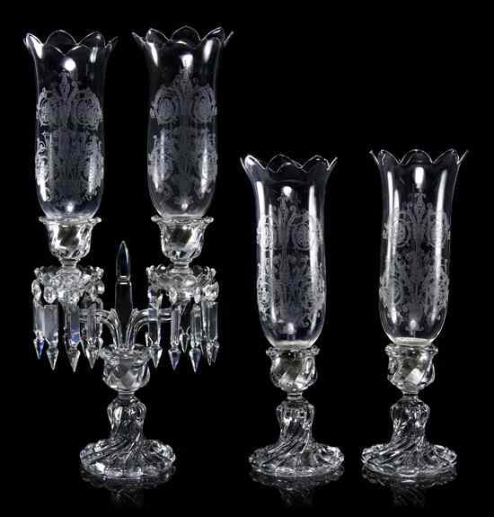 Appraisal: A Set of Baccarat Glass Lighting comprising a pair of