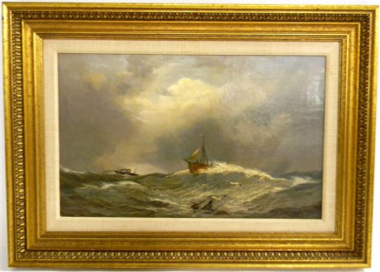 Appraisal: Marine scene oil on canvas unsigned in the th C