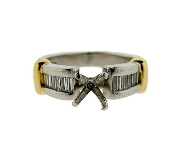 Appraisal: Platinum K Gold Diamond Engagement Ring Mounting METAL platinum k