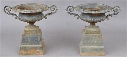 Appraisal: PAIR OF GARDEN URNS x x in