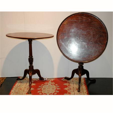 Appraisal: Group of Four Georgian Style Mahogany Tilt-Top Tables Estimate -