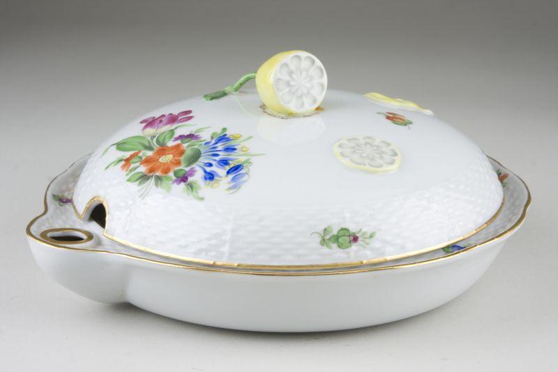 Appraisal: Herend Warming Dish seldom seen form Bouquet of Flowers circular