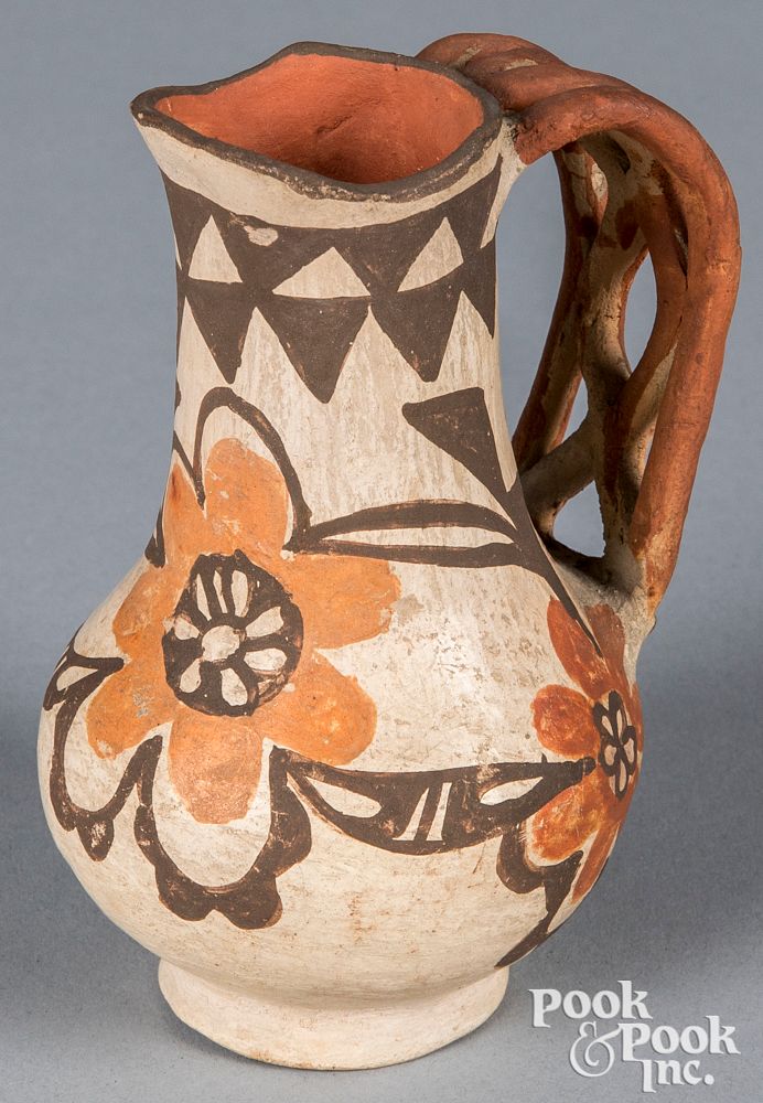 Appraisal: Polychrome Native American Indian pitcher Polychrome Native American Indian pitcher