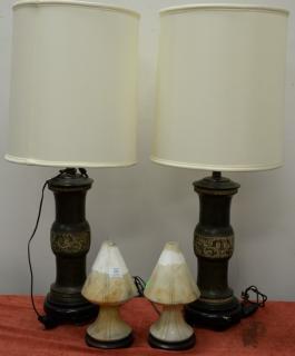 Appraisal: Four lamps to include pair of Oriental style lamps ht