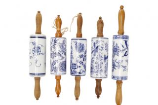 Appraisal: Meissen Blue Onion Vine Pattern Rolling Pins Attributed to Meissen