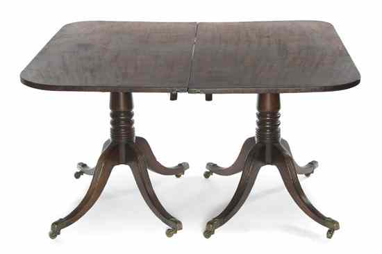 Appraisal: A George III Style Mahogany Double Pedestal Dining Table th