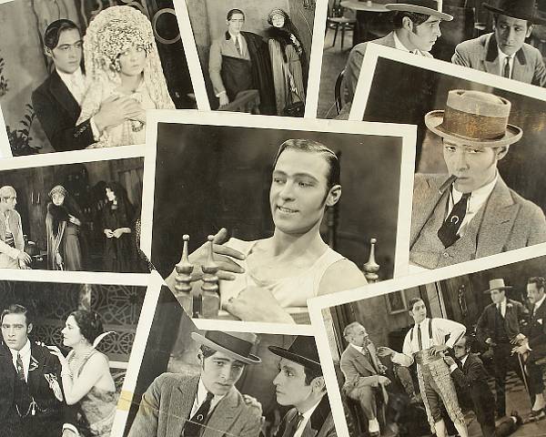 Appraisal: A Rudolph Valentino group of black and white stills from