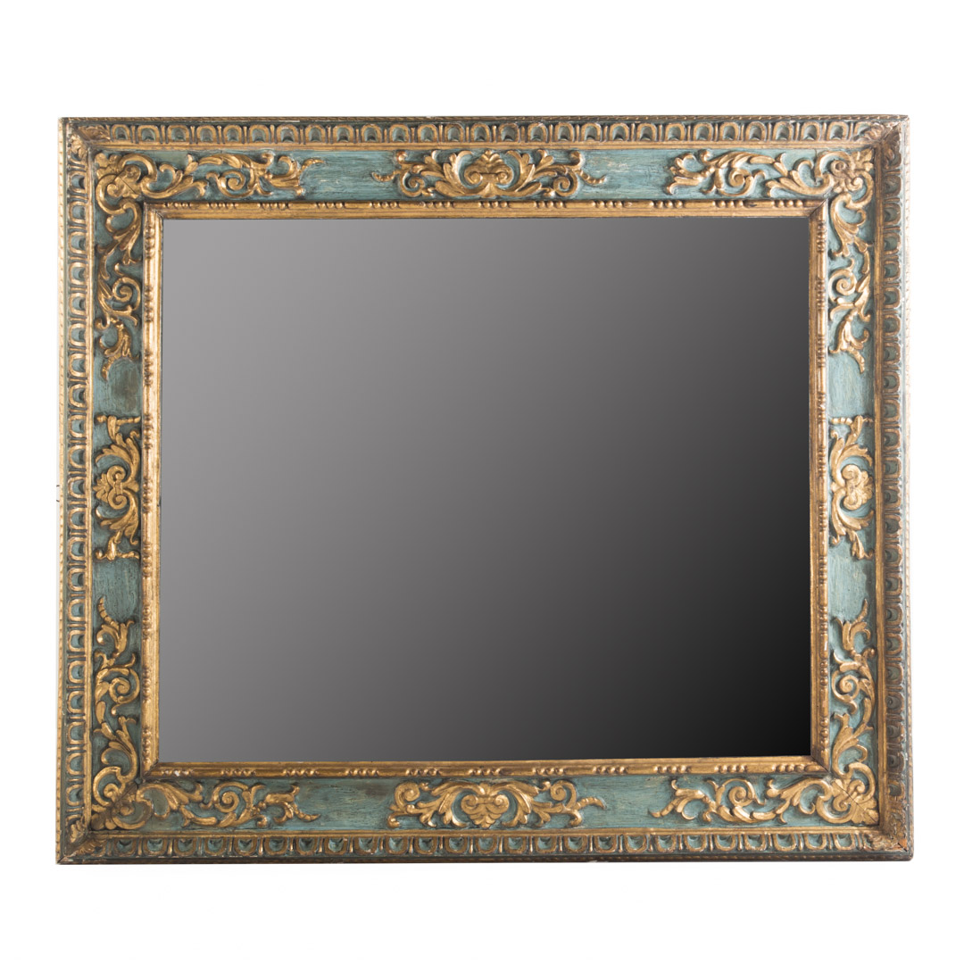 Appraisal: Large Italian gilt and gesso mirror having raised scroll decoration