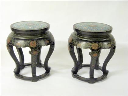 Appraisal: Pair of Chinese cloisonne and painted wood standsEach with a