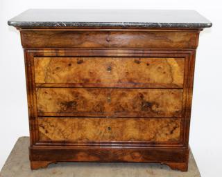 Appraisal: French Louis Philippe commode with marble top French Louis Philippe