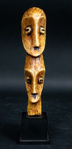 Appraisal: Tribal African Lega Statue Pace Primitive Two headed sculpture by