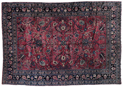 Appraisal: Mashad rug repeating floral and vine d