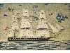 Appraisal: A VICTORIAN SAILOR'S WOOLWORK PICTURE of a ship of the