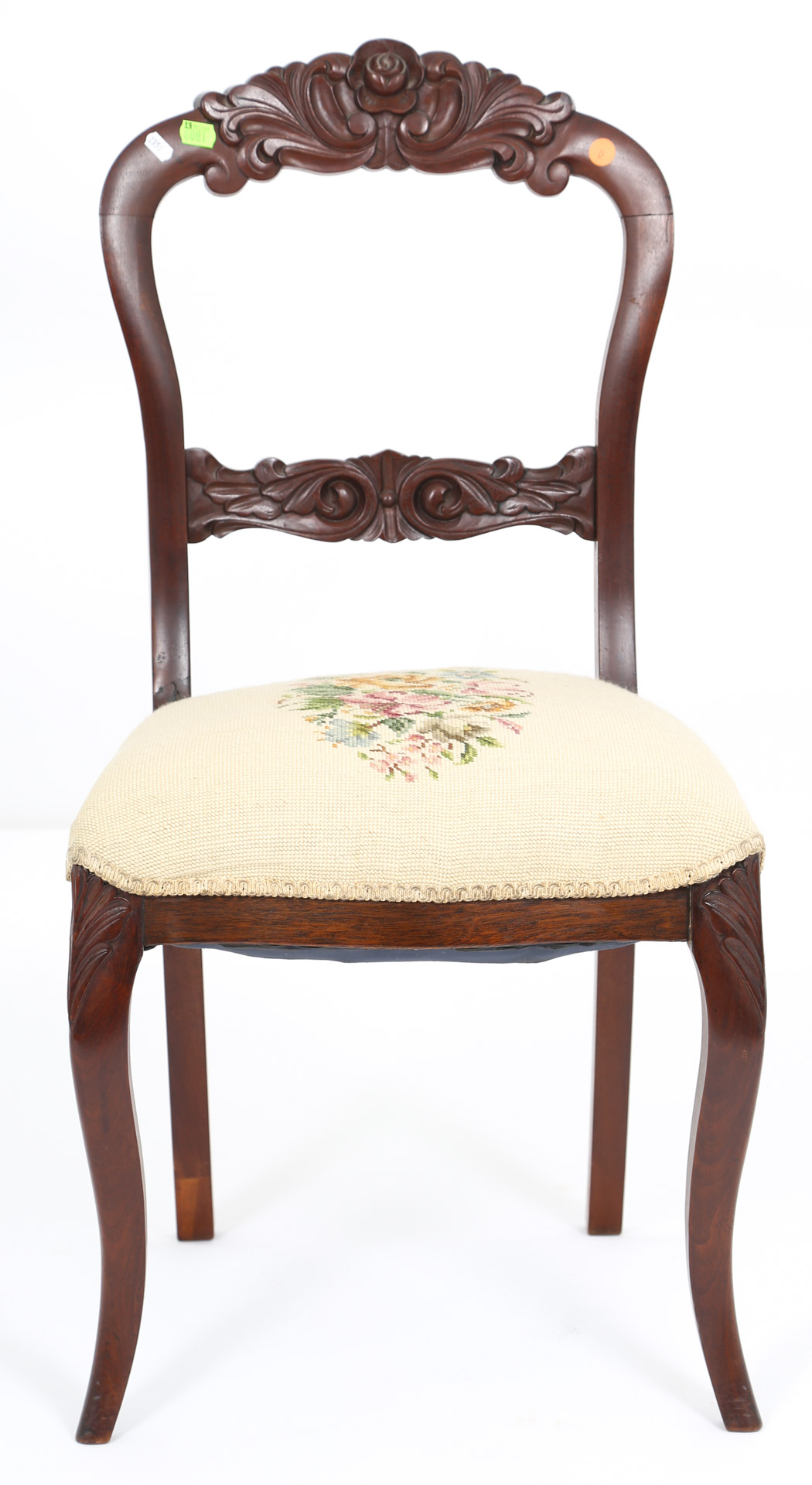 Appraisal: Needlepoint upholstered side chair