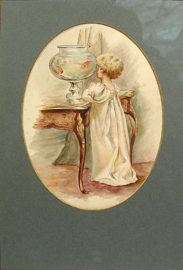 Appraisal: Attributed to Millicent M Smith - Oval watercolour of a