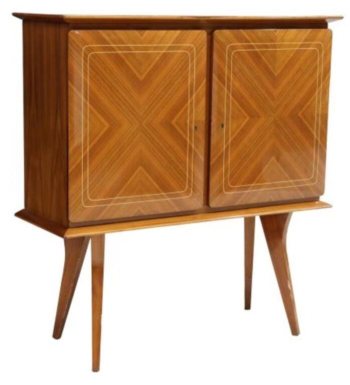 Appraisal: Italian mid-century modern mahogany bar cabinet attributed by consignor to