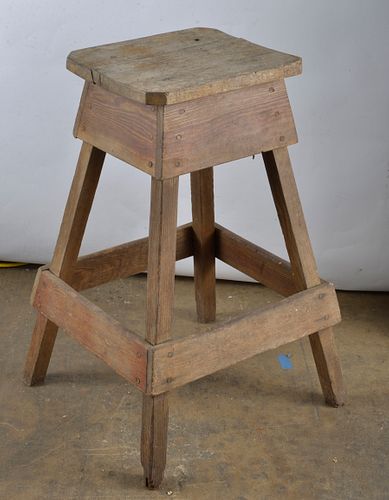 Appraisal: AFRICAN AMERICAN SOUTHERN YELLOW PINE STOOLmade by an African American