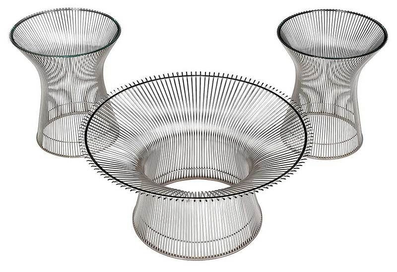 Appraisal: Two Platner Sides Tables with Coffee Table American late th