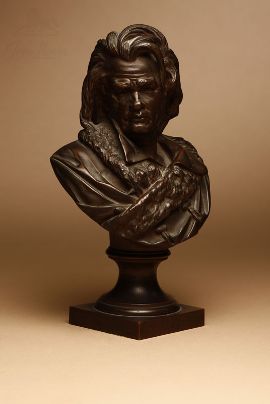 Appraisal: After Albert Ernest Carrier-Belleuse bronze bust Beethoven After Albert Ernest