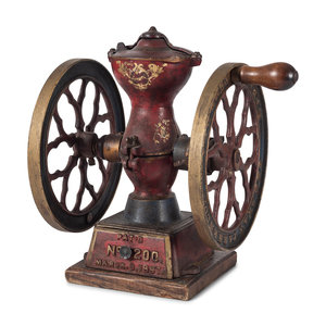 Appraisal: A Charles Parker Model Painted Cast Iron Coffee Mill Meriden