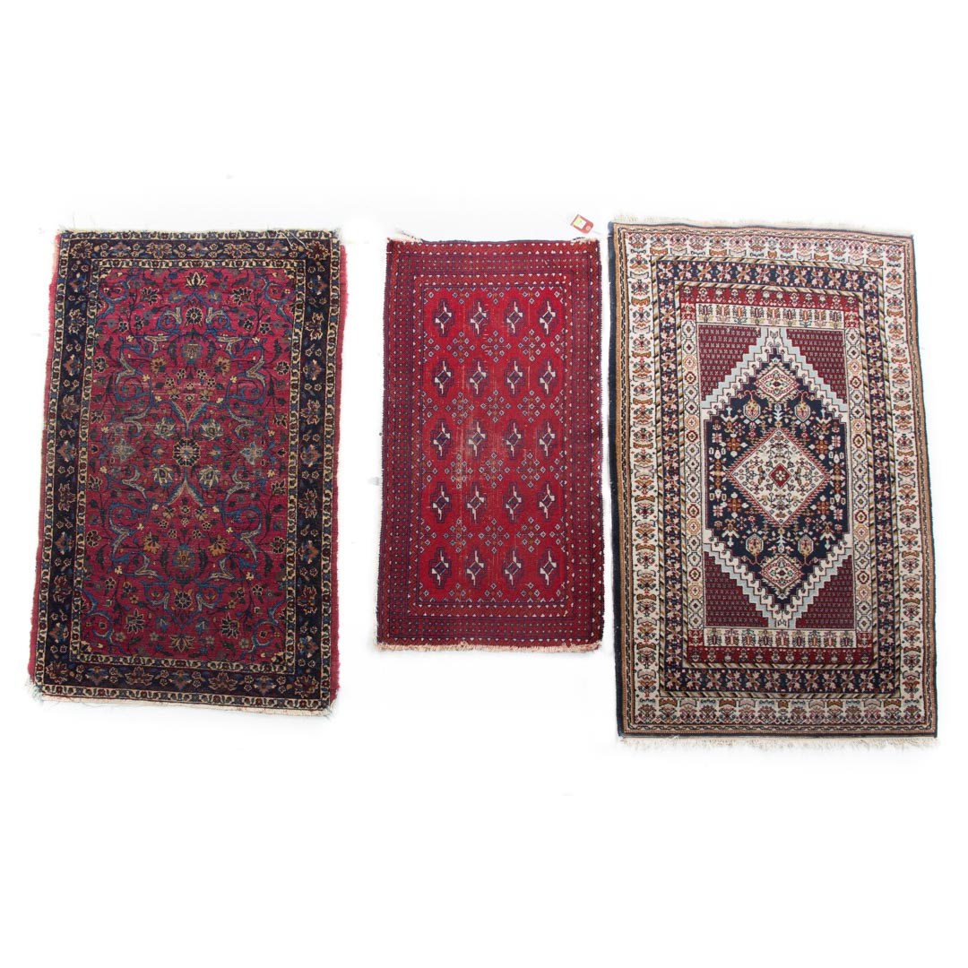 Appraisal: Three Oriental scatter rugs two are approximately x and one