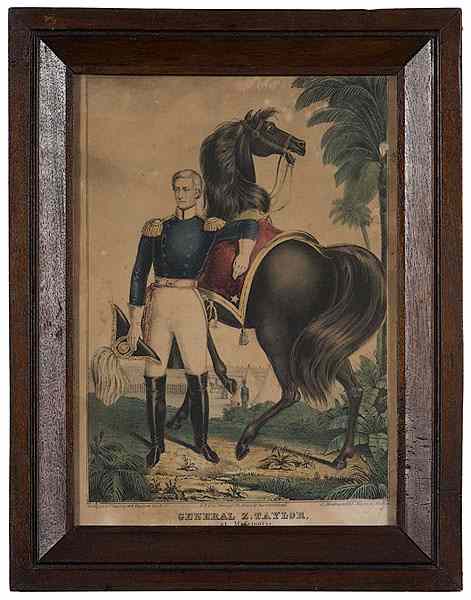 Appraisal: Kellogg Lithograph of General Zachary Taylor American a hand-colored lithograph