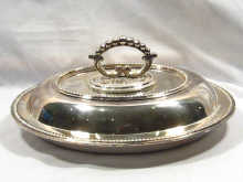 Appraisal: A silver plated entree dish circa