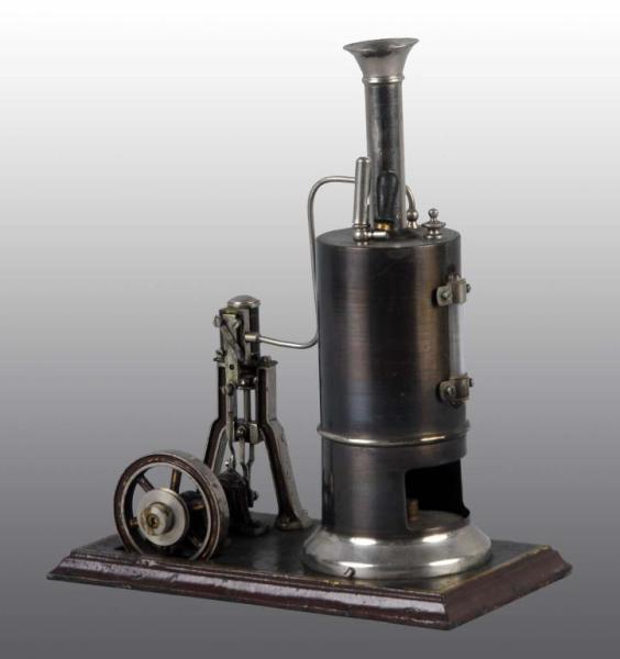 Appraisal: Schoenner No Vertical Boiler Steam Engine Description Schoenner no vertical