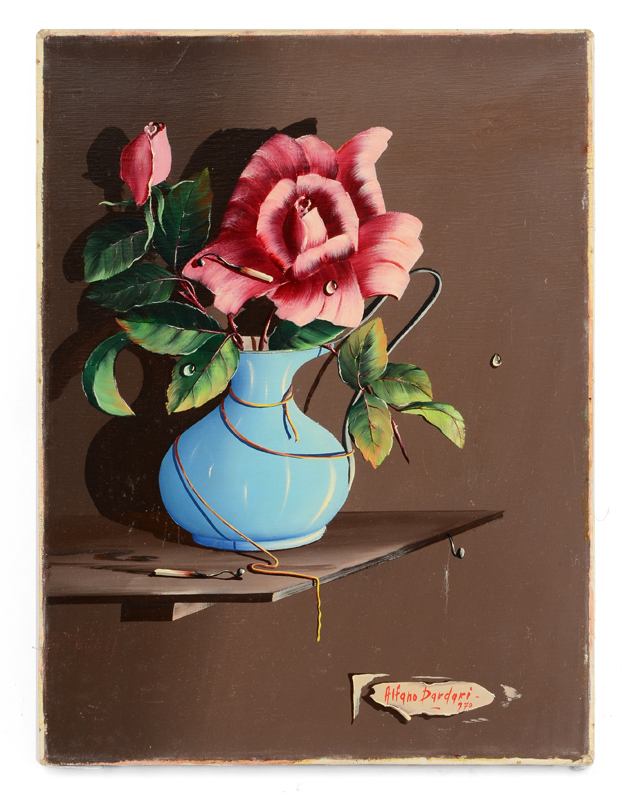 Appraisal: DARDARI Alfano Italian - Trompe L'oeil Floral Still Life with