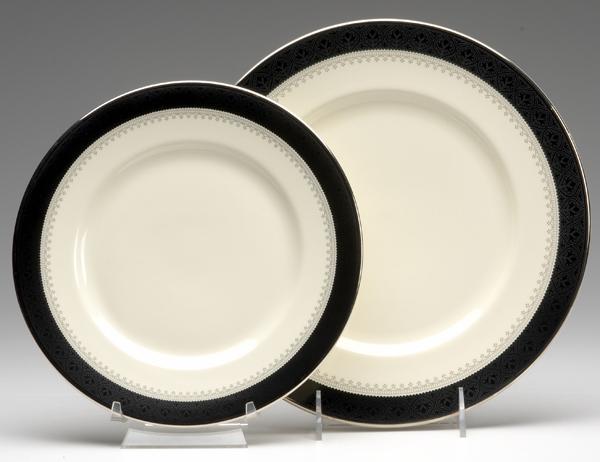 Appraisal: MINTON WILMINGTON CHINA Forty-two pieces in the Black Band pattern