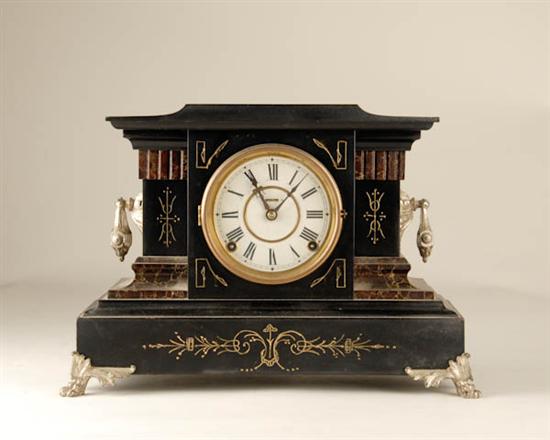 Appraisal: Ingraham Mantel Clock silver drops wooden case day time and