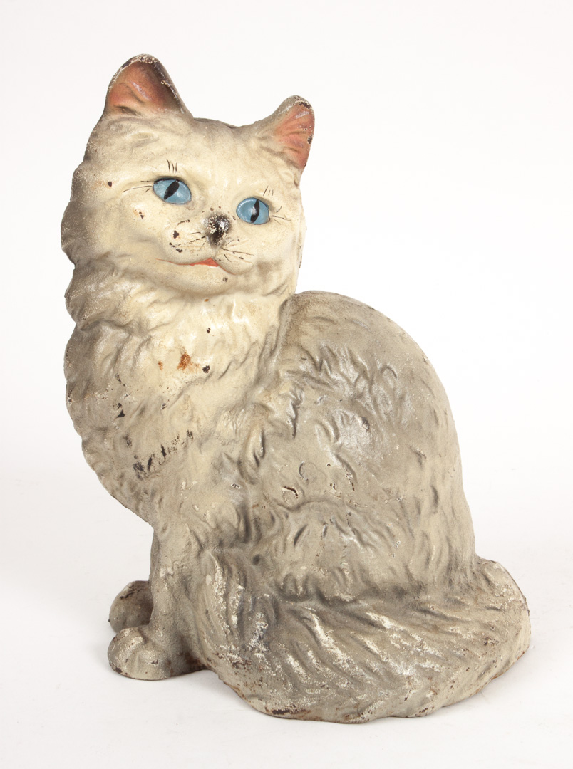 Appraisal: Painted cast iron cat doorstop second quarter- th century probably