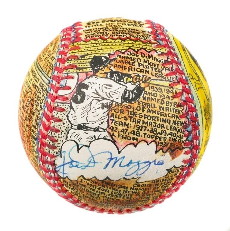 Appraisal: Original George H Sosnak folk art handpainted baseball with handwritten