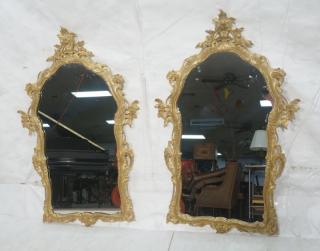 Appraisal: Pr Carved Gilt Gesso Wood Mirrors Decorative ori Pr Carved