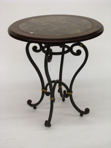 Appraisal: Decorator round lamp table cast metal base with gold painted