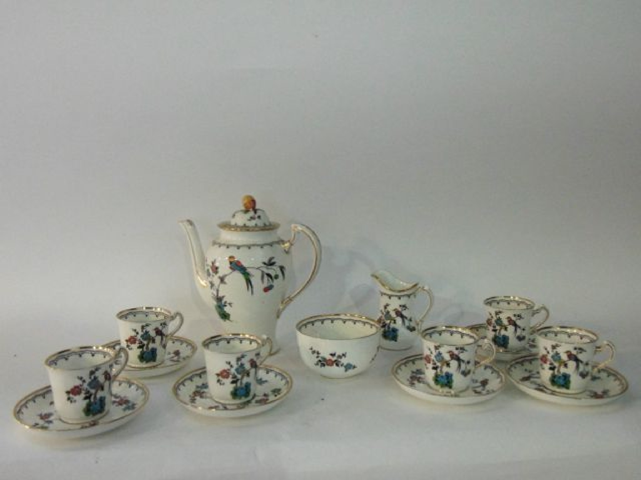 Appraisal: A Tuscan China six place tea service with printed and