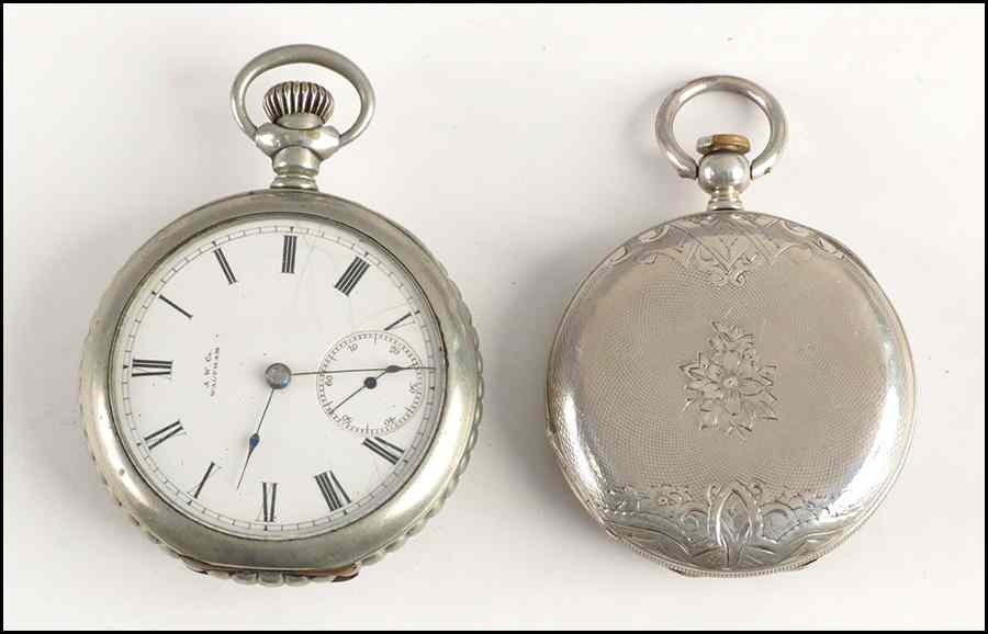 Appraisal: WALTHAM SILVER OPEN FACE POCKETWATCH Together with a silver pocketwatch