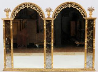 Appraisal: TWO SECTION WALL MIRROR H L One large wall unit