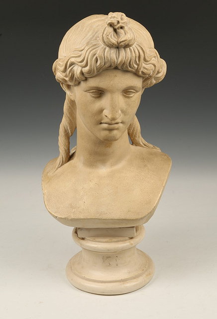 Appraisal: A CLASSICAL PLASTER BUST of a woman after the Antique