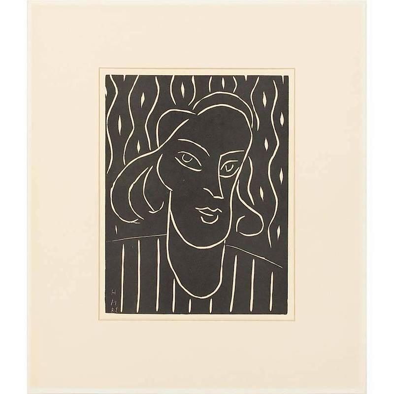 Appraisal: Henri Matisse - Teeny linocut from the unsigned edition of