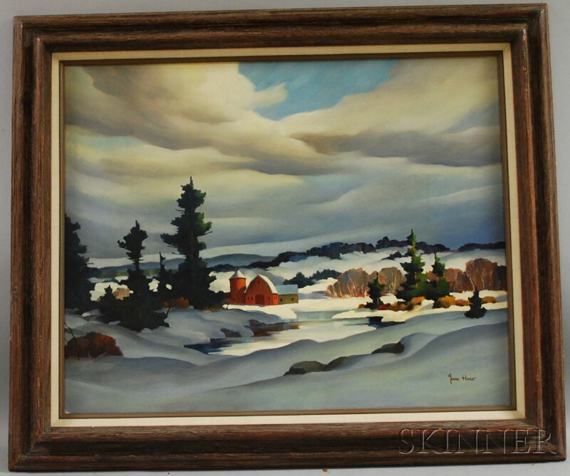 Appraisal: John Cuthbert Hare American - Winter Landscape Signed John Hare