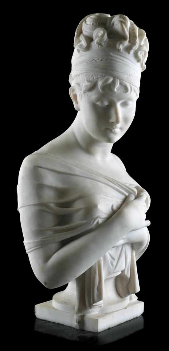 Appraisal: After Joseph Chinard French - Marble bust of Madame Recaimer