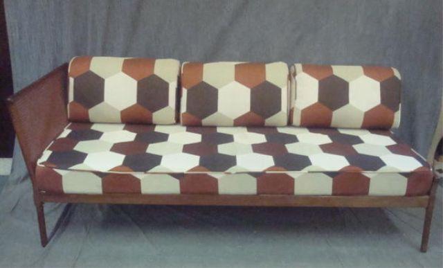 Appraisal: Danish Modern Daybed with Groovy Upholstery Midcentury From a Riverdale