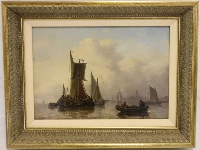 Appraisal: GEORGE WILHELM OPDENHOFF - OILPAINTING ON PANEL SIGNED LOWER LEFT